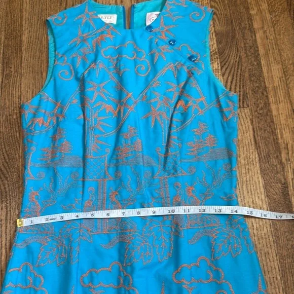 Amazing Vintage Hartly TOCCA Asian Geisha Embroidered Sheath Midi Dress Y2K - Picture 17 of 17